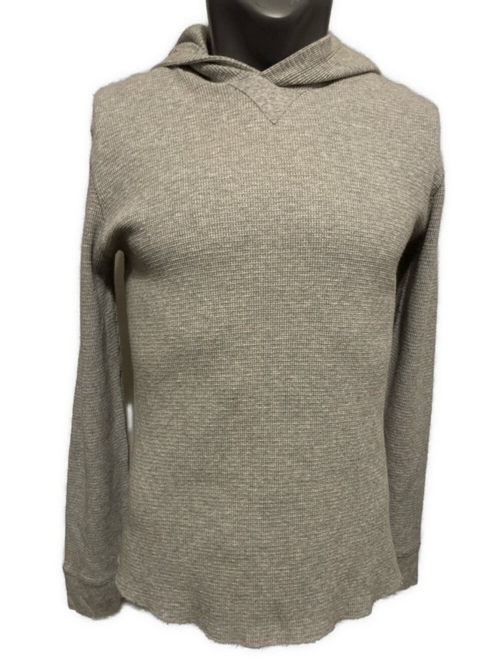 vince label Authentic mens solid heather gray thermal Waffle Knit hoodie Medium